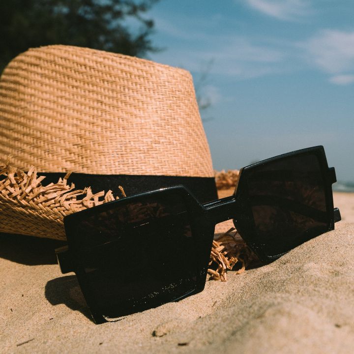 Sunglasses and Hat with Brim